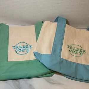Set of 2 Trader Joe’s Mini Pastel Tote Bags. New with tags.